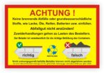 Container richtig befüllen Aufkleber Sticker Kennzeichnung Behälter Tonne