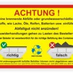 Container richtig befüllen Aufkleber Sticker Kennzeichnung Behälter Tonne