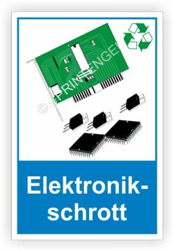 Elektronikschrott Schild-Aufkleber