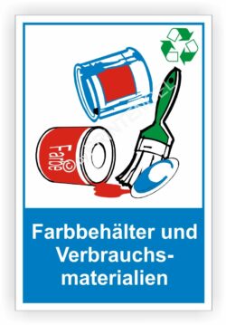 Farbebehälter Schilder - Aufkleber