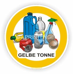 Gelbe Tonne Aufkleber Kennzeichnung Behälter Tonne- Container Sticker