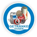 Getränke Dosen Aufkleber Kennzeichnung Behälter Tonne- Container Sticker