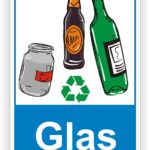 Glas Behälter Tonne- Container Schilder - Aufkleber