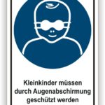 Symbol zur Augenabschirmung für Kleinkinder, um deren Schutz vor schädlichem Licht zu gewährleisten.