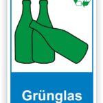 Grünglas Container Schilder - Aufkleber