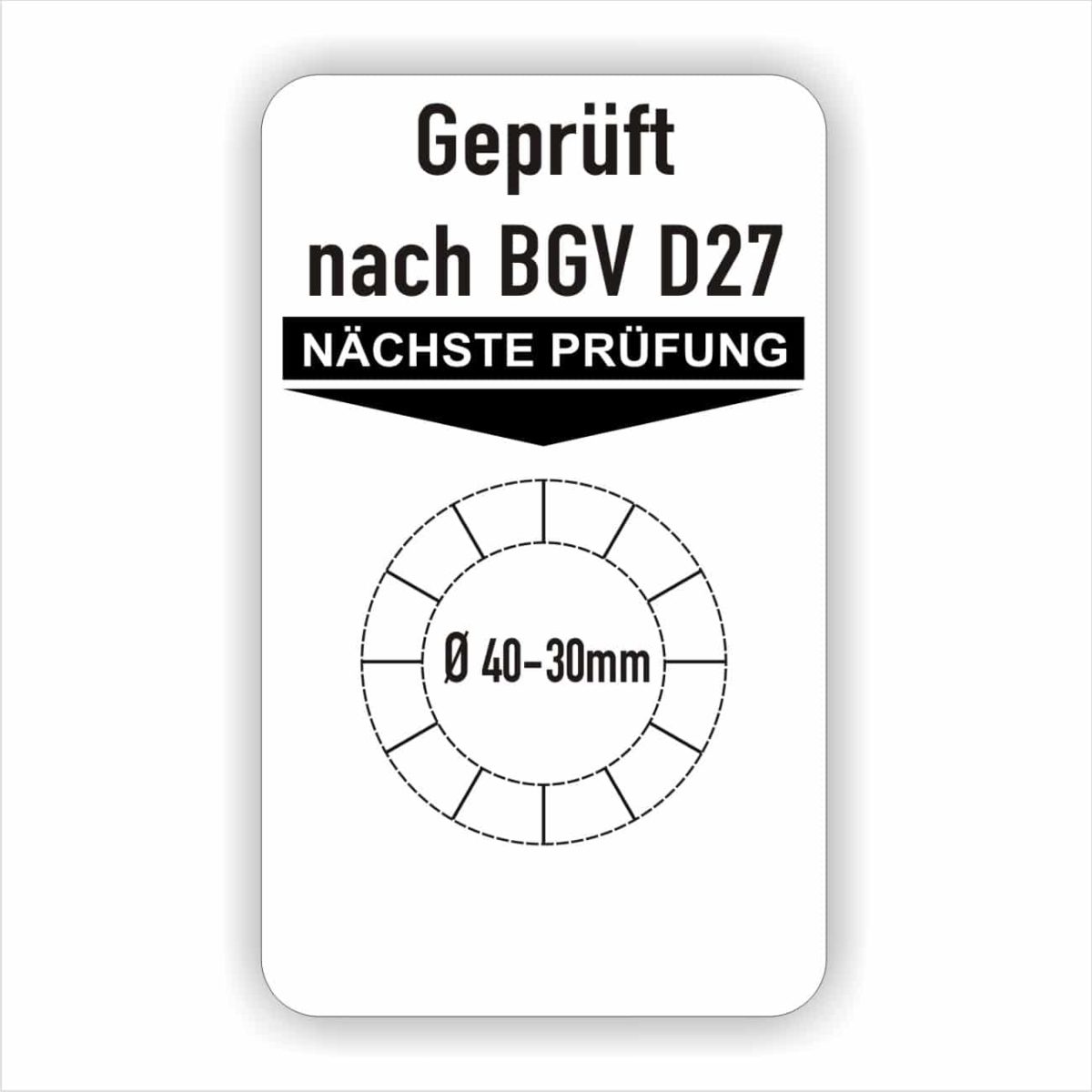 UVV Grundplaketten,Plaketten Unterlage,Prüfplaketten,Nächste Prüfung,DGUV D27 BG UVV Grundplaketten,Plaketten Unterlage,Prüfplaketten,Nächste Prüfung,DGUV D27 BG