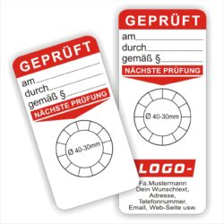 Grundträger für Prüfplaketten Geprüft am-durch-gemäß