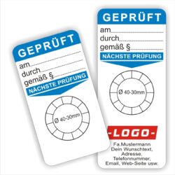 Geprüft am-durch-gemäß § Grundetiketten