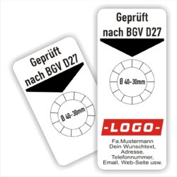 Geprüft nach BGV D27 Wartungsplaketten Plaketten Unterlage