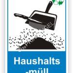 Haushaltsmüll Schild-Aufkleber