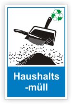 Haushaltsmüll Schild-Aufkleber