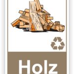 Holz Behälter Tonne- Container Schilder - Aufkleber