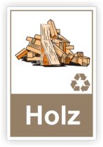 Holz Behälter Tonne- Container Schilder - Aufkleber