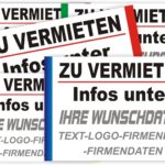 Zu vermieten Info Schild