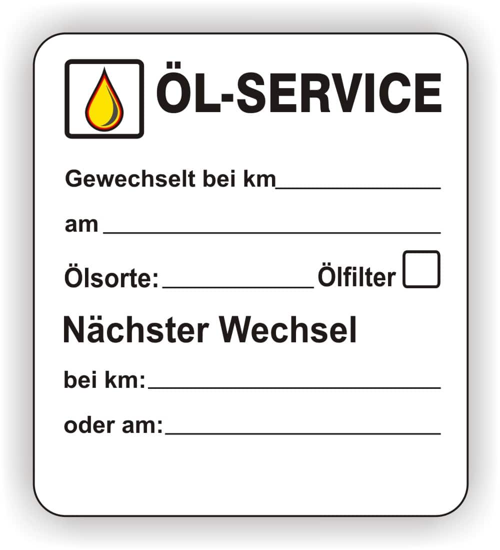 Aufkleber Nächster Öl Service Wechsel Inspektionsaufkleber - PrintEngel