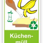 Küchen Müll Behälter Tonne- Container Schilder - Aufkleber