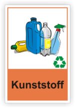 Kunststoff Recycling Hinweisschild oder Aufkleber, Hinweis für