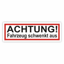 Fahrzeug schwenkt aus Schild