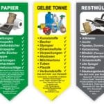 Abfall Behälter Tonne- Container Schilder Aufkleber set