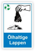 Ölhaltige Lappen Schilder - Aufkleber