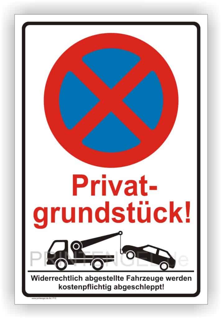 Privatparkplatz-Schild „Parken Verboten“ – 30x20 Cm, PVC, Wetterfest, Made In Germany