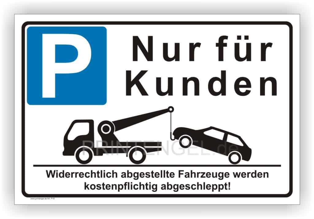 Schild Parken nur für Kunden Hinweisschild 300x200 mm hochkant