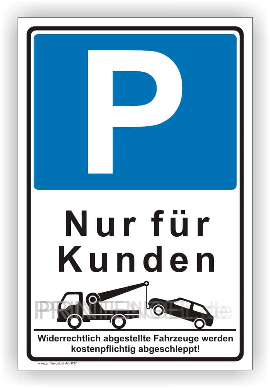 Parkplatzschild Nur für Kunden, spitze Ecken, Kunststoff, 250x400mm