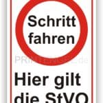 Hier gilt die StVo Schild Schritt fahren