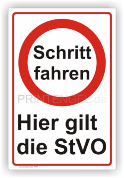 Hier gilt die StVo Schild Schritt fahren