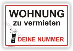 Wohnung zu vermieten Wunschaufdruck