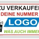 zu verkaufen Schild mit Wunschdaten Individuell