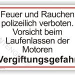 Schild Feuer und Rauchen polizeilich verboten