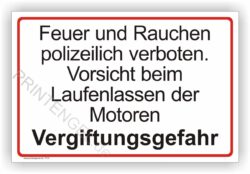 Schild Feuer und Rauchen polizeilich verboten