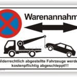 Warenannahme Parkverbot Schild