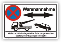 Warenannahme Parkverbot Schild