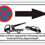 Parverbot Pfeil links Schild