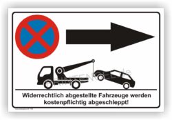 Parverbot Pfeil links Schild