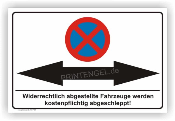 Parverbot Pfeil rechts und links Schild