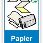 Papier Tonne- Container Schilder - Aufkleber