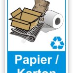 Papier Karton Behälter Tonne- Container Schilder Aufkleber