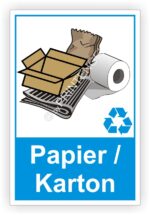 Papier Karton Behälter Tonne- Container Schilder Aufkleber