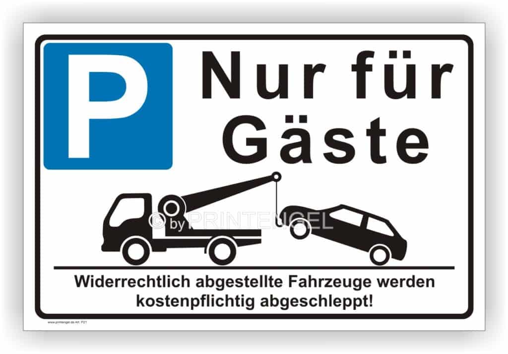 Parkplatzschild 'Nur Für Gäste' - Aluverbund, 52x11 Cm, Witterungsbeständig