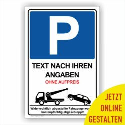 Parkplatzschild Parkplatz Reservierung Schild