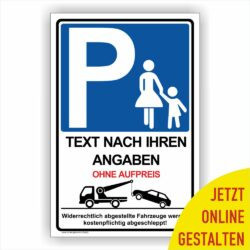 PREMIUM Parkplatz-Reservierungsschilder mit Text nach Wunsch