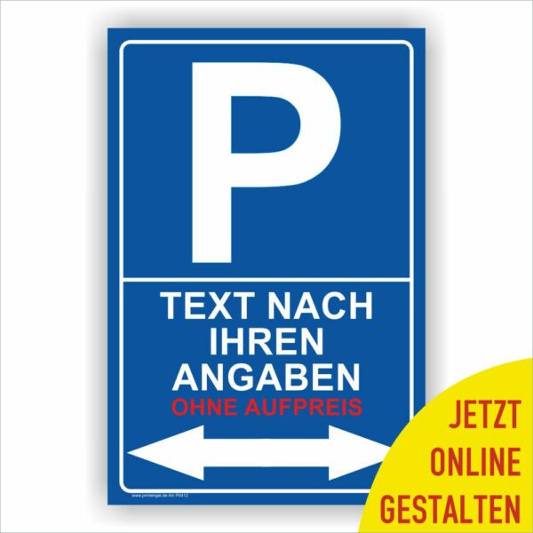 Parkplatz Reservierungsschild Pfeil nach links und rechts