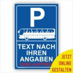 Parkplatzschild Parken nur für Reisebusse