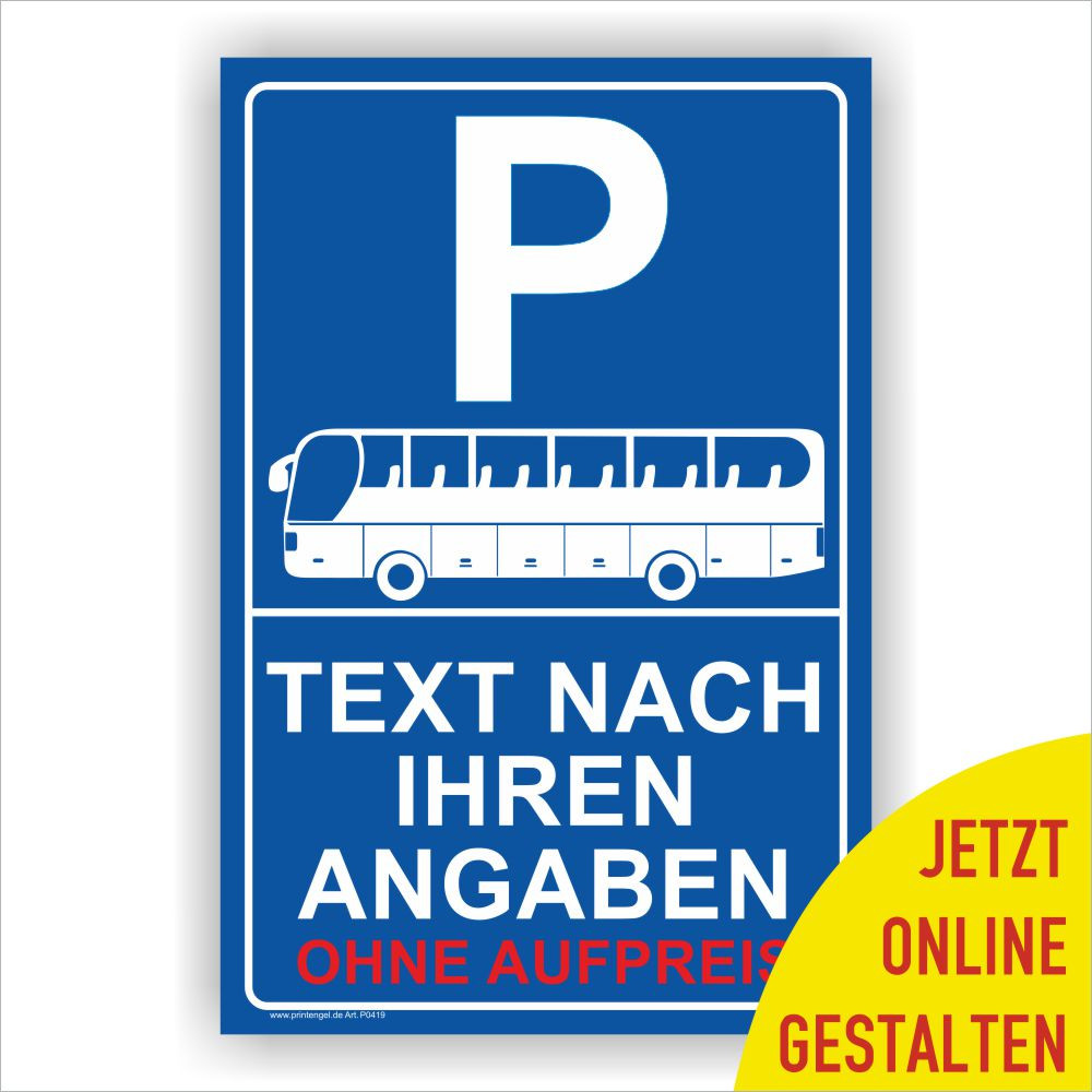 Parkplatzbeschilderung: Parkplatzschild mit Freifläche für Wunschtext