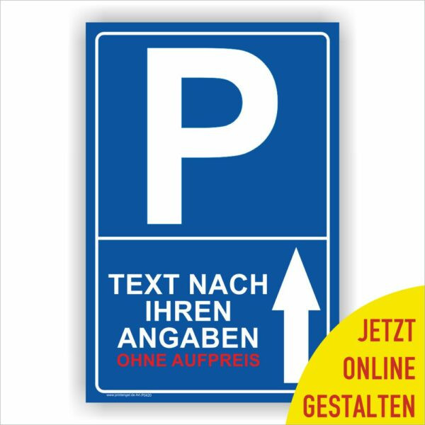 Parkplatz Reservierung Schild mit Pfeil individuell