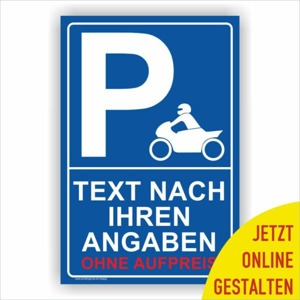 Motorrad Parkplatz Schild Biker Parkplatz Krad Stellplatz