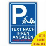 Parkschild nur für Mopeds Schild individuell